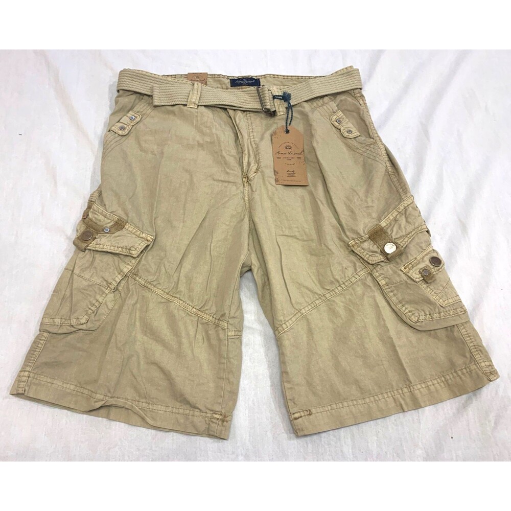 NWT ACROSS THE POND MENS COTTON CARGO SHORTS SIZE 34